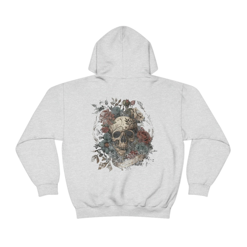 Rocker Floral Skeleton Hoodie-lovefitte