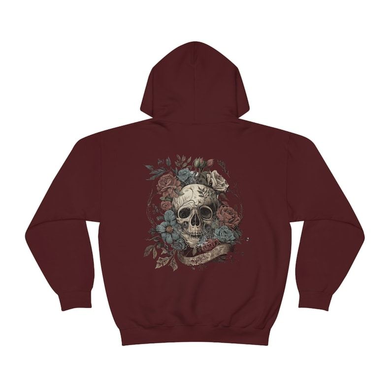 Rocker Floral Skeleton Hoodie-lovefitte