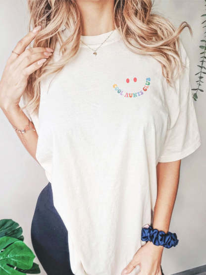 Oversized Cool Aunts Club White T Shirts-lovefitte