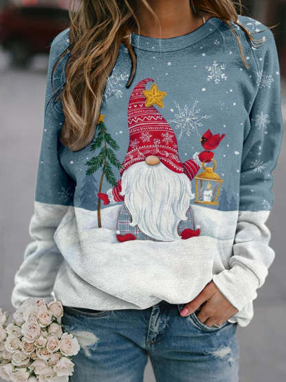 Cardinal Gnome Long Sleeve Casual Sweatshirts-lovefitte