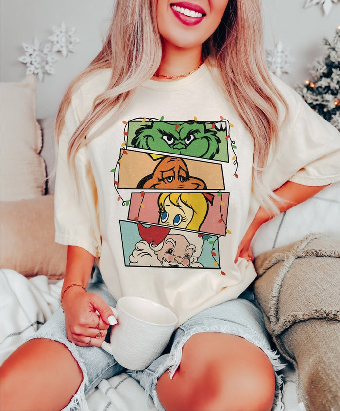 Trendy Christmas Print T-shirt-lovefitte