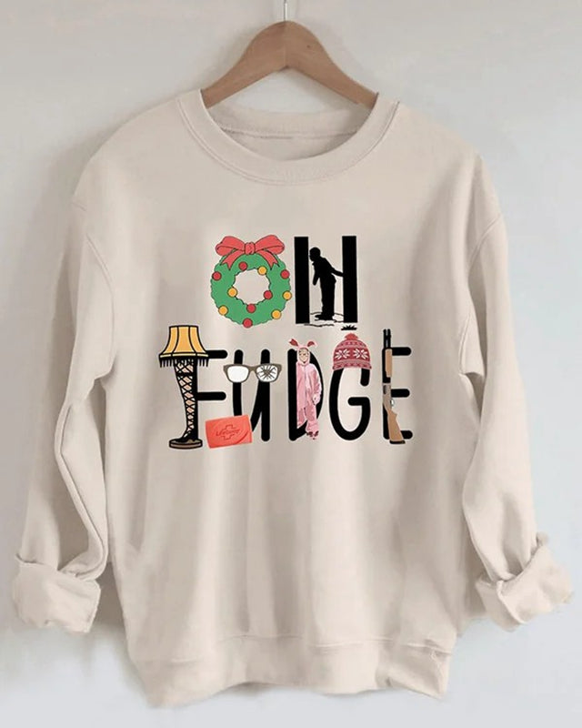 Fashion Print Long Sleeve Sweatshirt-lovefitte
