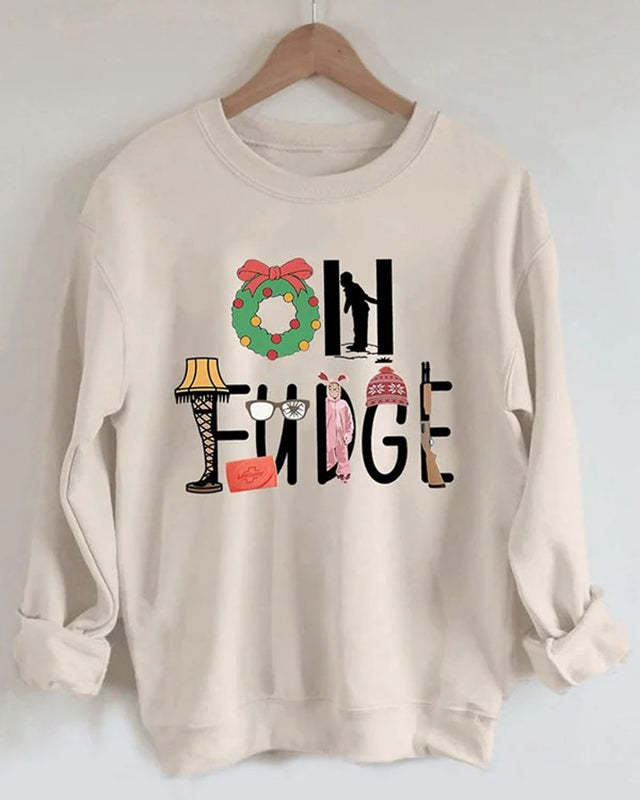 Fashion Print Long Sleeve Sweatshirt-lovefitte