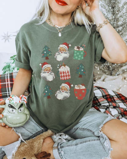 Santa Women's Christmas T-Shirt-lovefitte