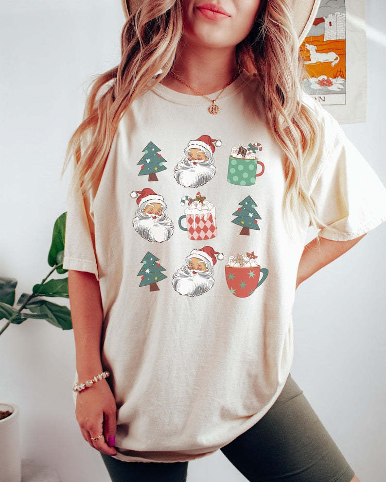 Santa Women's Christmas T-Shirt-lovefitte