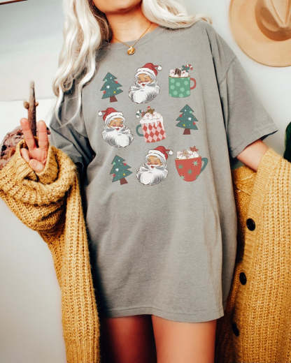 Santa Women's Christmas T-Shirt-lovefitte