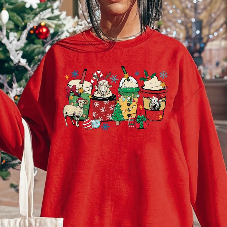 Sheep Christmas Coffee Sweatshirt-lovefitte