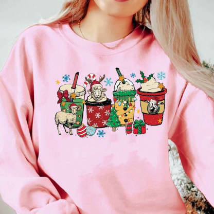 Sheep Christmas Coffee Sweatshirt-lovefitte
