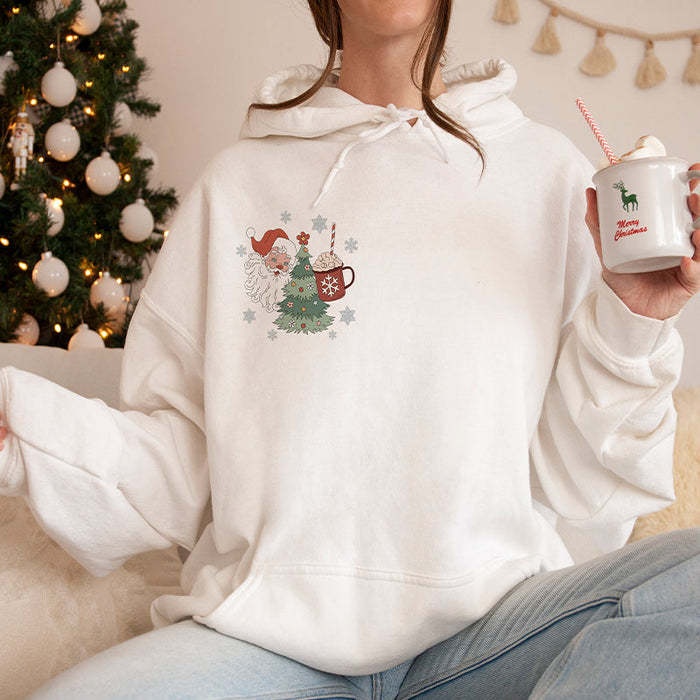 Retro Christmas Santa Claus 2 Sides Print Hoodie-lovefitte