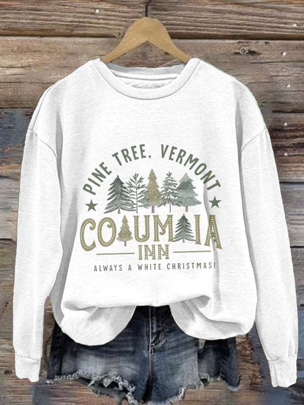 Women'S Casual Columbia Inn Pine Tree Vermont Printed Long Sleeve Sweatshirt-lovefitte