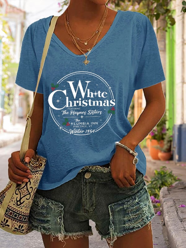 Women's Christmas Print Casual T-Shirt-lovefitte