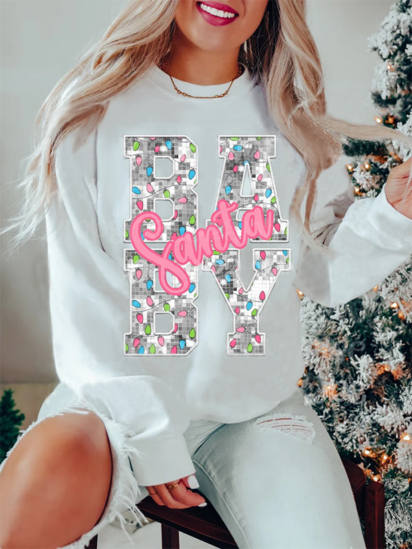 Santa Baby Christmas Lights Sweatshirt-lovefitte