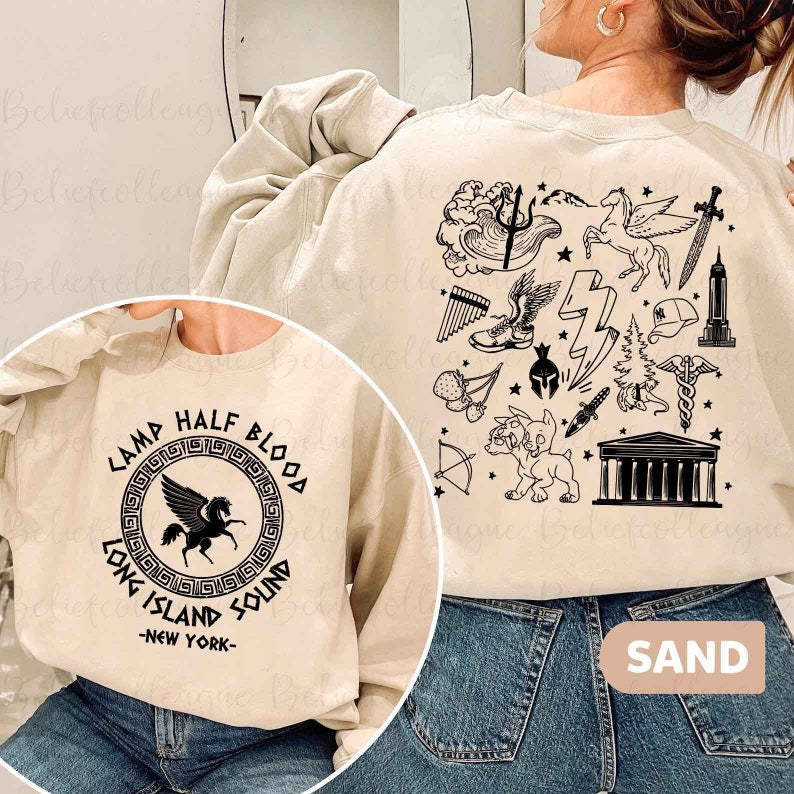 Two-sided Camp Half Blood Sweatshirt-lovefitte
