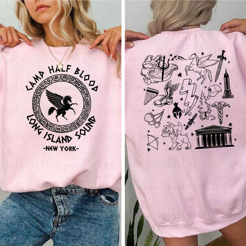 Two-sided Camp Half Blood Sweatshirt-lovefitte