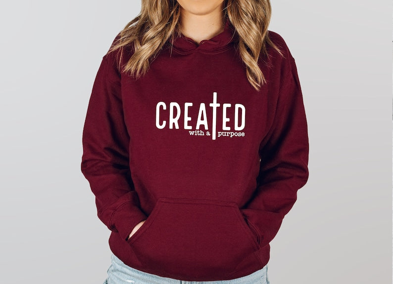 Created With A Purpose Hoodie-lovefitte