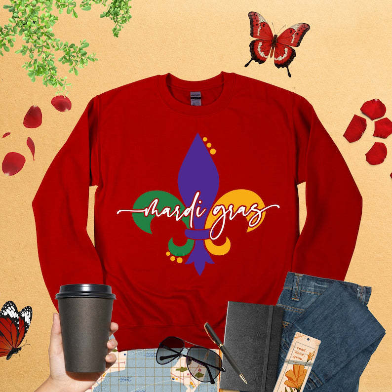 Fleur De Lis Mardi Gras Sweatshirt-lovefitte