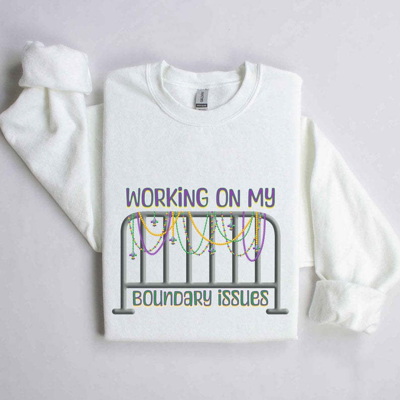 Barricade Boundary Issues Mardi Gras Sweatshirt-lovefitte