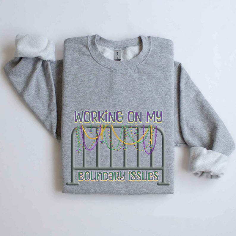Barricade Boundary Issues Mardi Gras Sweatshirt-lovefitte