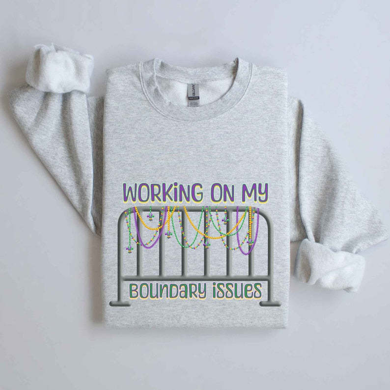 Barricade Boundary Issues Mardi Gras Sweatshirt-lovefitte