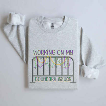 Barricade Boundary Issues Mardi Gras Sweatshirt-lovefitte