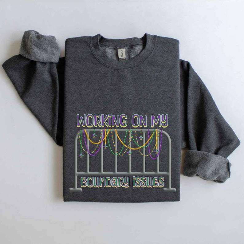 Barricade Boundary Issues Mardi Gras Sweatshirt-lovefitte