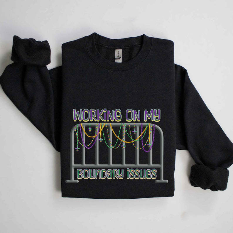 Barricade Boundary Issues Mardi Gras Sweatshirt-lovefitte