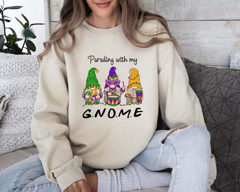 Mardi Gras Gnomes Sweatshirt-lovefitte