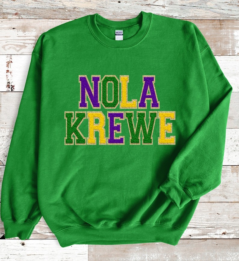 NOLA Krewe Faux Chenille Sweatshirt