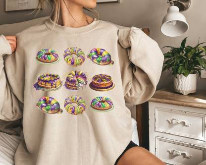 King Cake Mardi Gras Sweatshirt