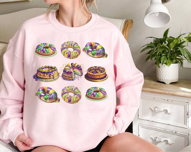 King Cake Mardi Gras Sweatshirt