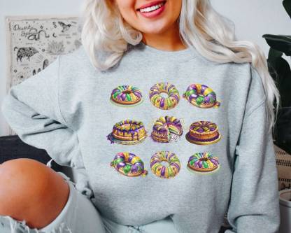 King Cake Mardi Gras Sweatshirt