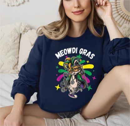 Mardi Gras Cat Sweatshirt-lovefitte
