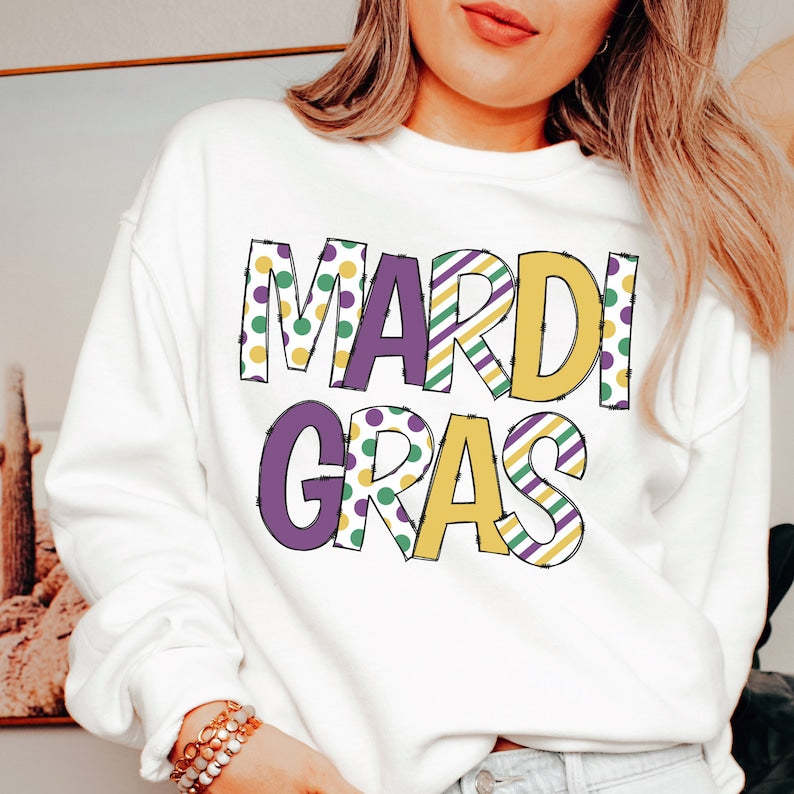 Boutique style Mardi Gras Sweatshirt-lovefitte