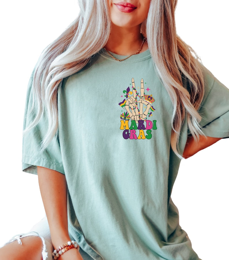 Skeleton Mardi Gras shirt-lovefitte