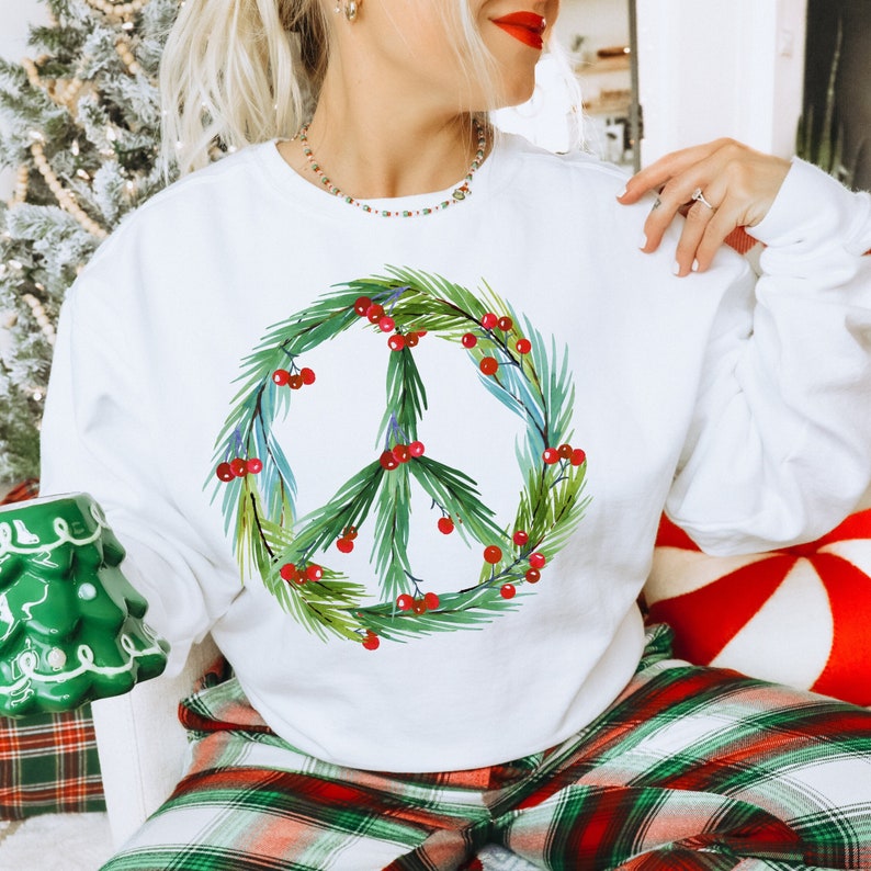 Christmas Peace Wreath Sweatshirt