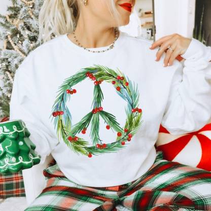 Christmas Peace Wreath Sweatshirt