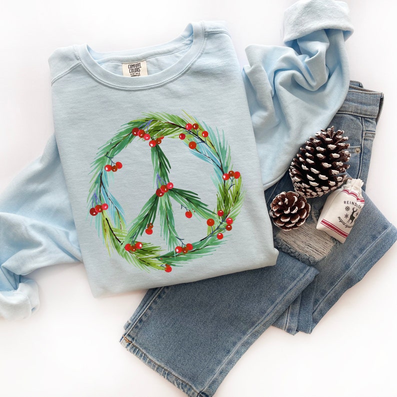 Christmas Peace Wreath Sweatshirt