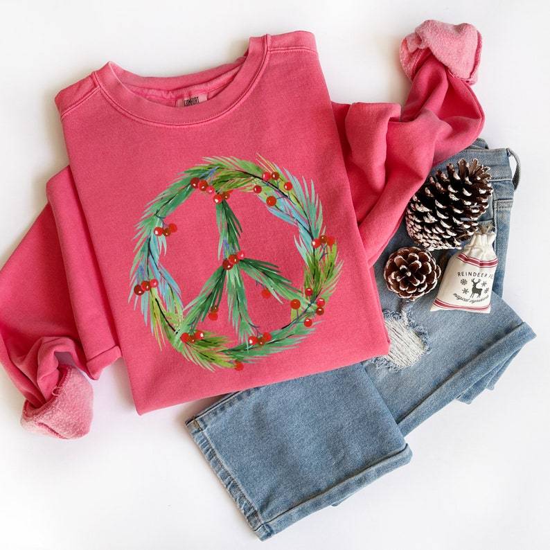 Christmas Peace Wreath Sweatshirt