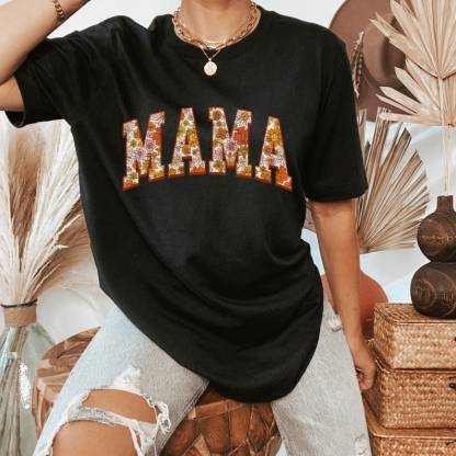 Retro floral Mama T-shirt