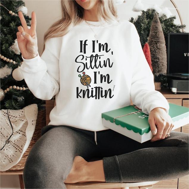 Grandma Knitting Sweatshirt