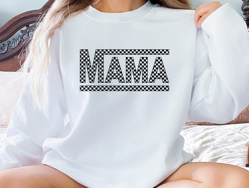 Checkered Retro Mama Sweatshirt