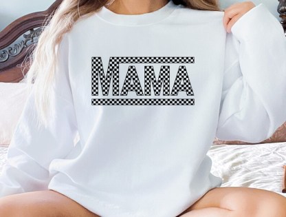 Checkered Retro Mama Sweatshirt