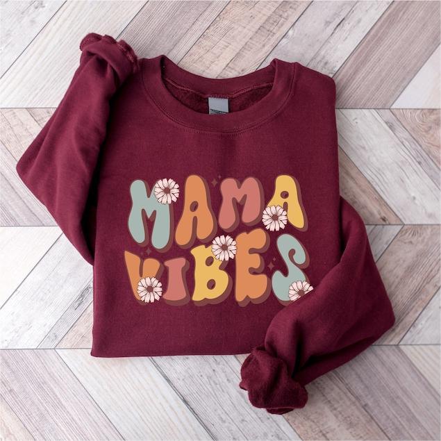 Checkered Retro Mama Sweatshirt