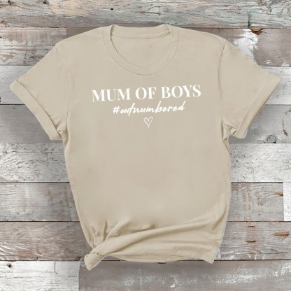 Mum Of Boys #Outnumbered Shirt