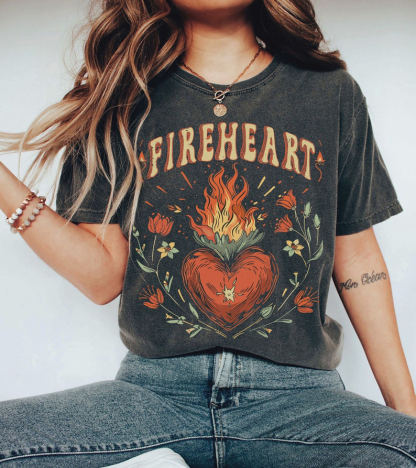 Vintage Fire-heart Shirt