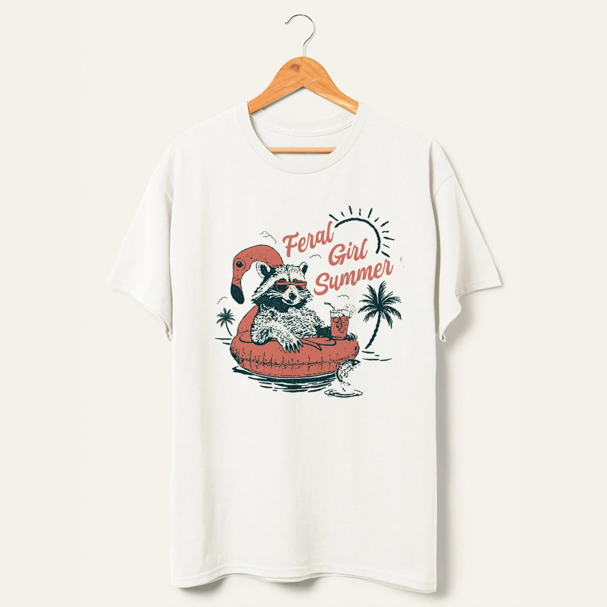 Vintage Feral Girl Summer T-Shirt-lovefitte