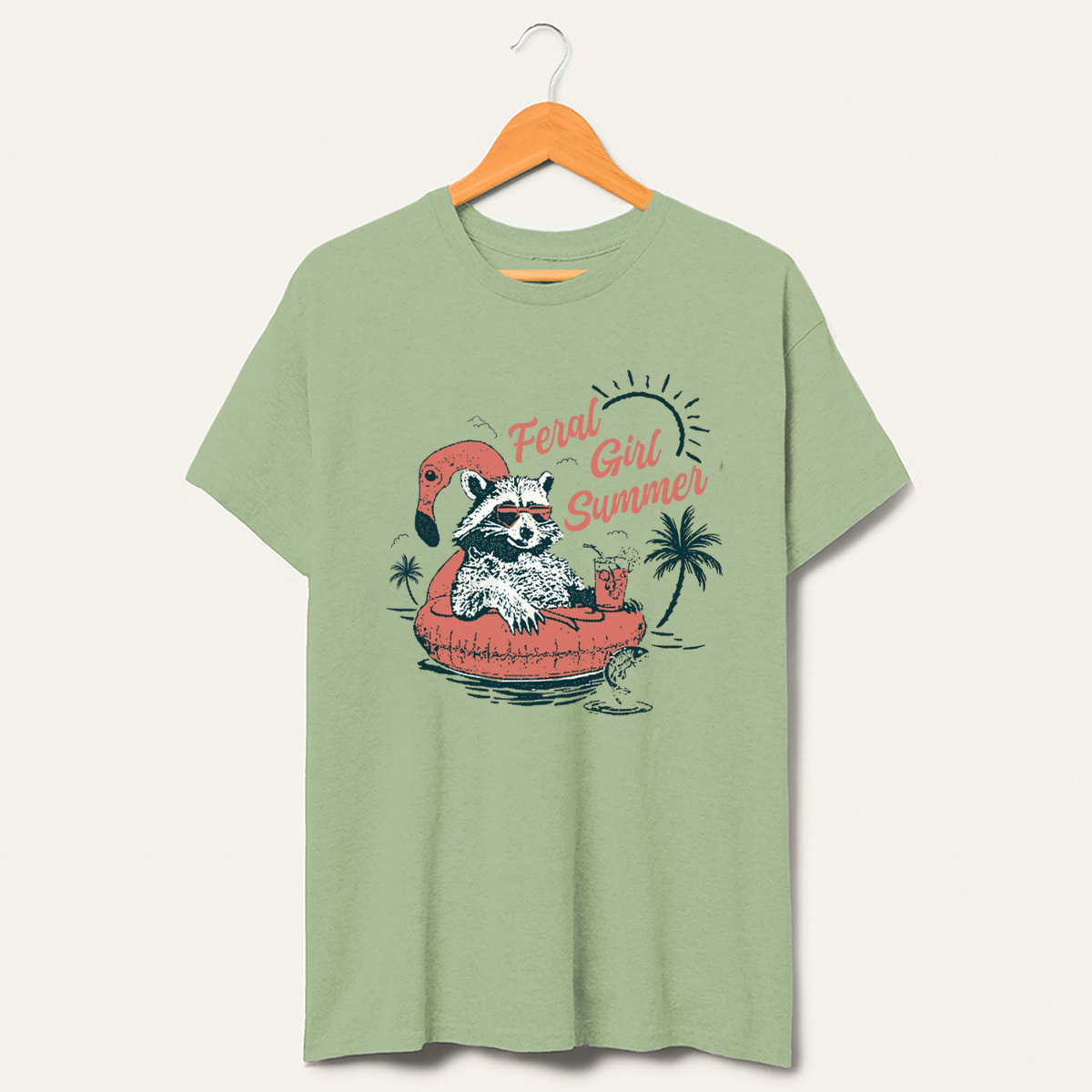 Vintage Feral Girl Summer T-Shirt-lovefitte