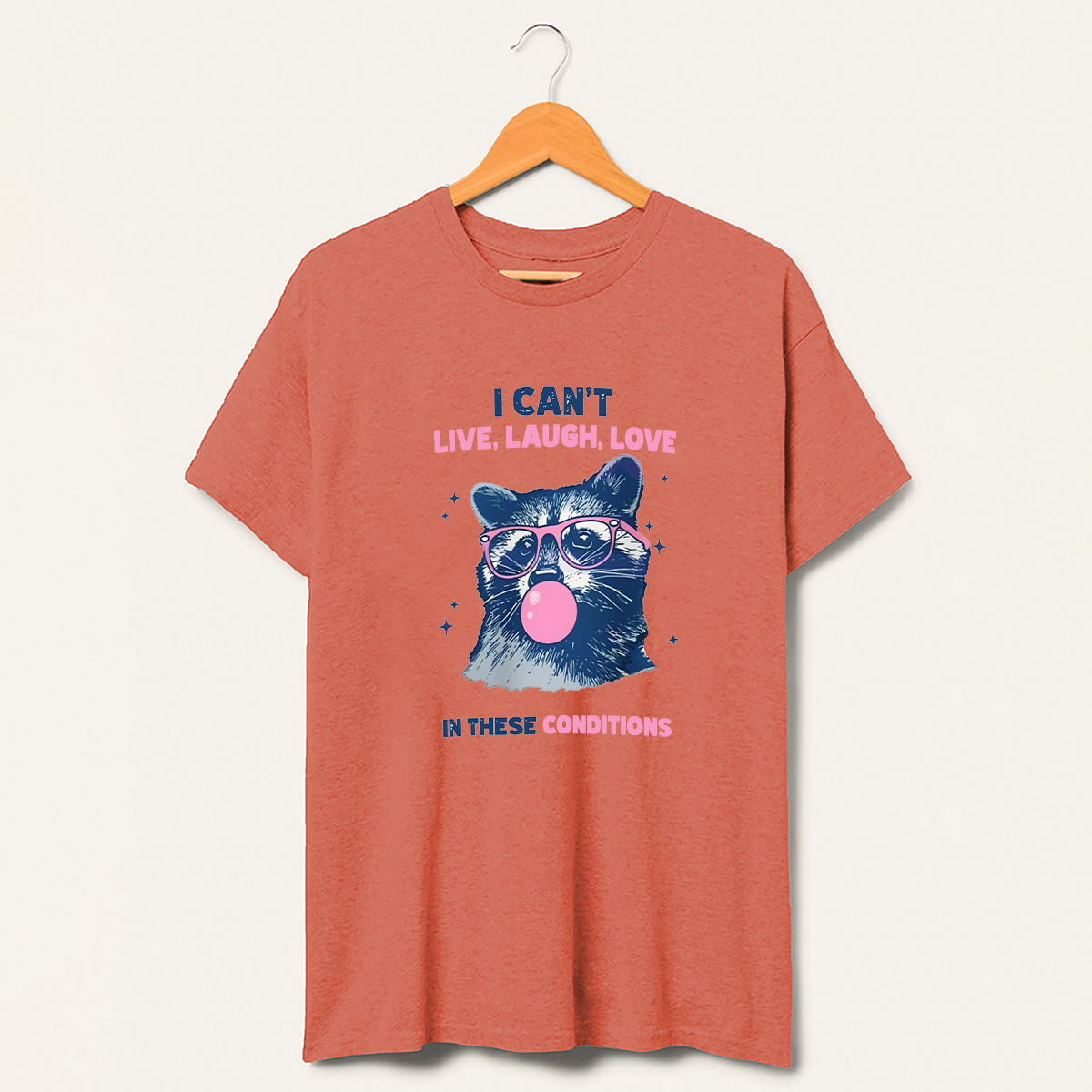 Vintage Cant Live Laugh Love Raccoon T-Shirt-lovefitte