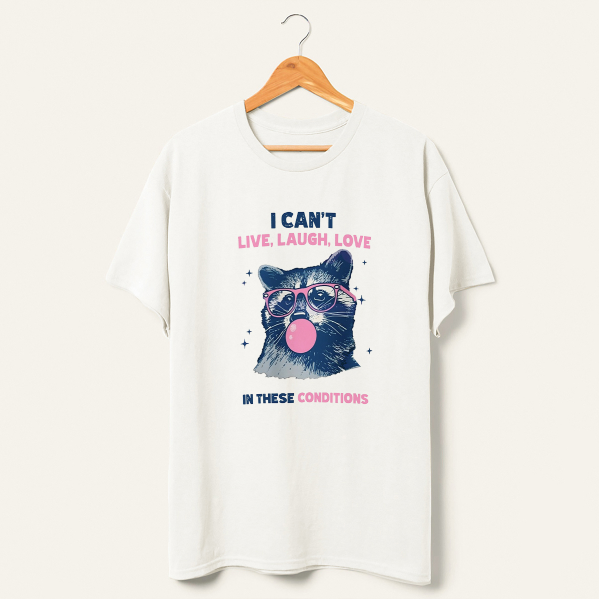 Vintage Cant Live Laugh Love Raccoon T-Shirt-lovefitte