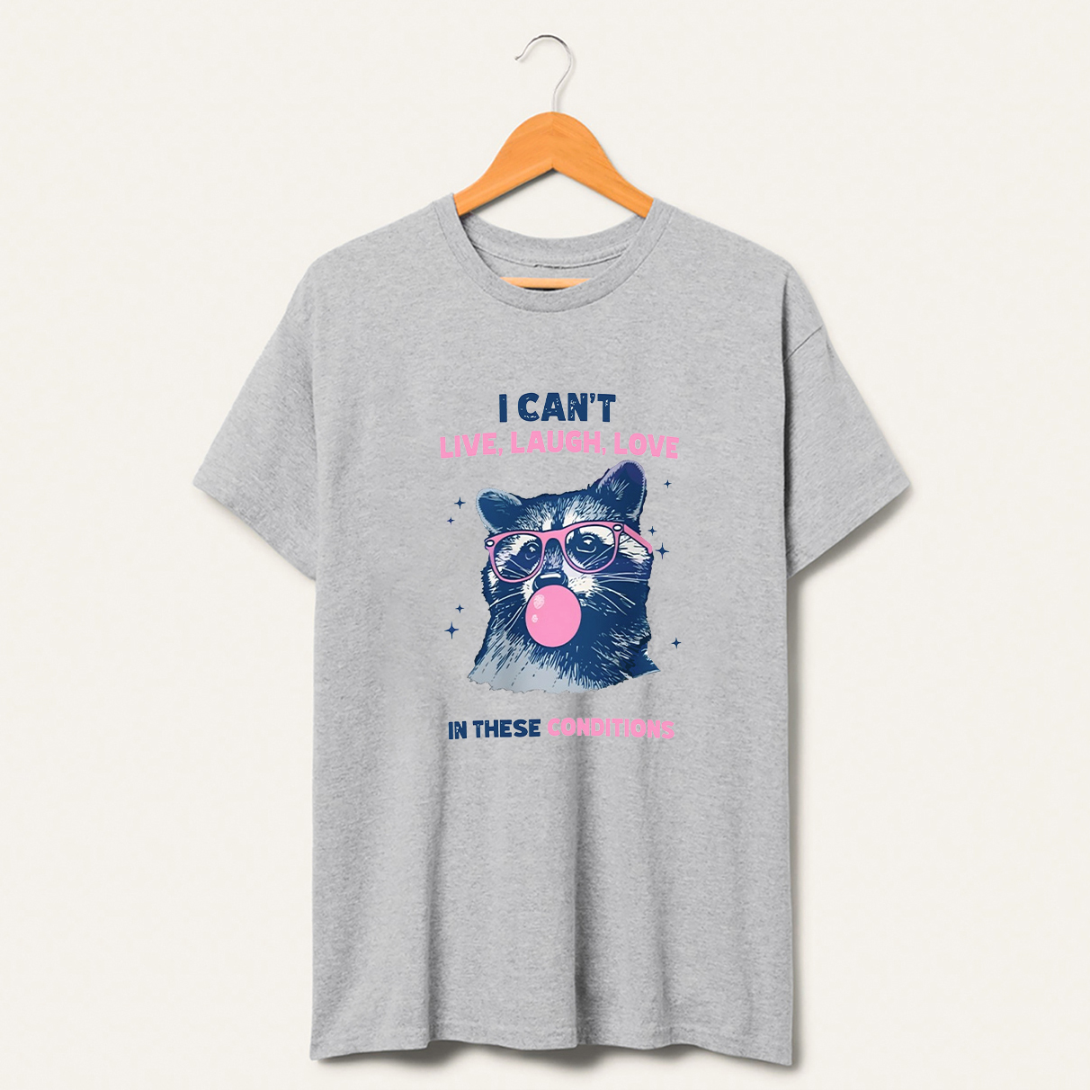 Vintage Cant Live Laugh Love Raccoon T-Shirt-lovefitte